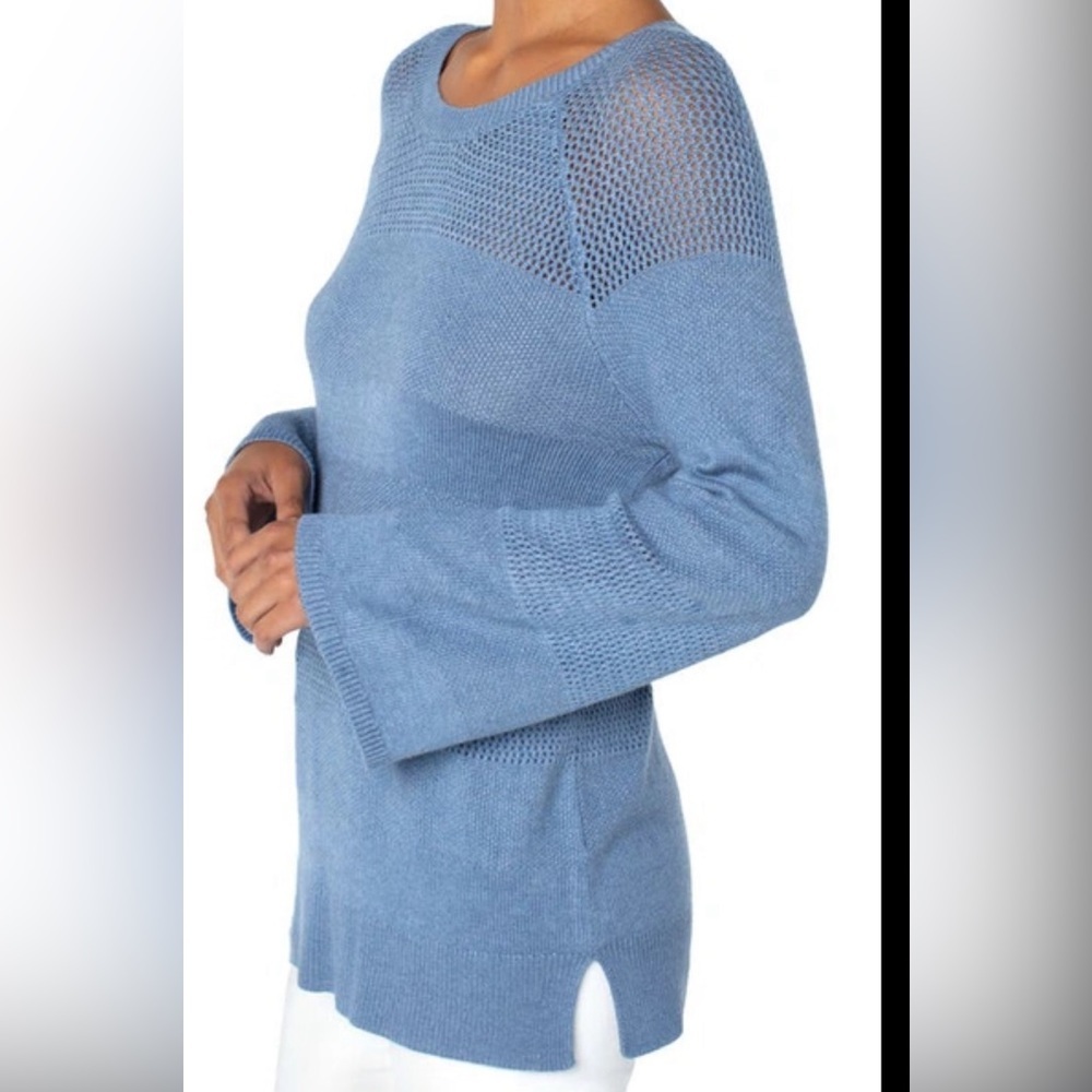 Liverpool Los Angeles Mix Stitch CrewNeck Jumper in Cornflower Blue Heater